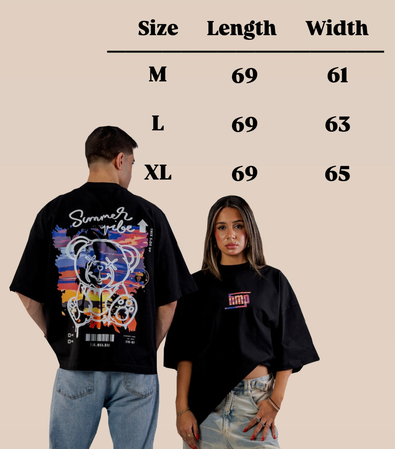 Black Round Boxy Tee