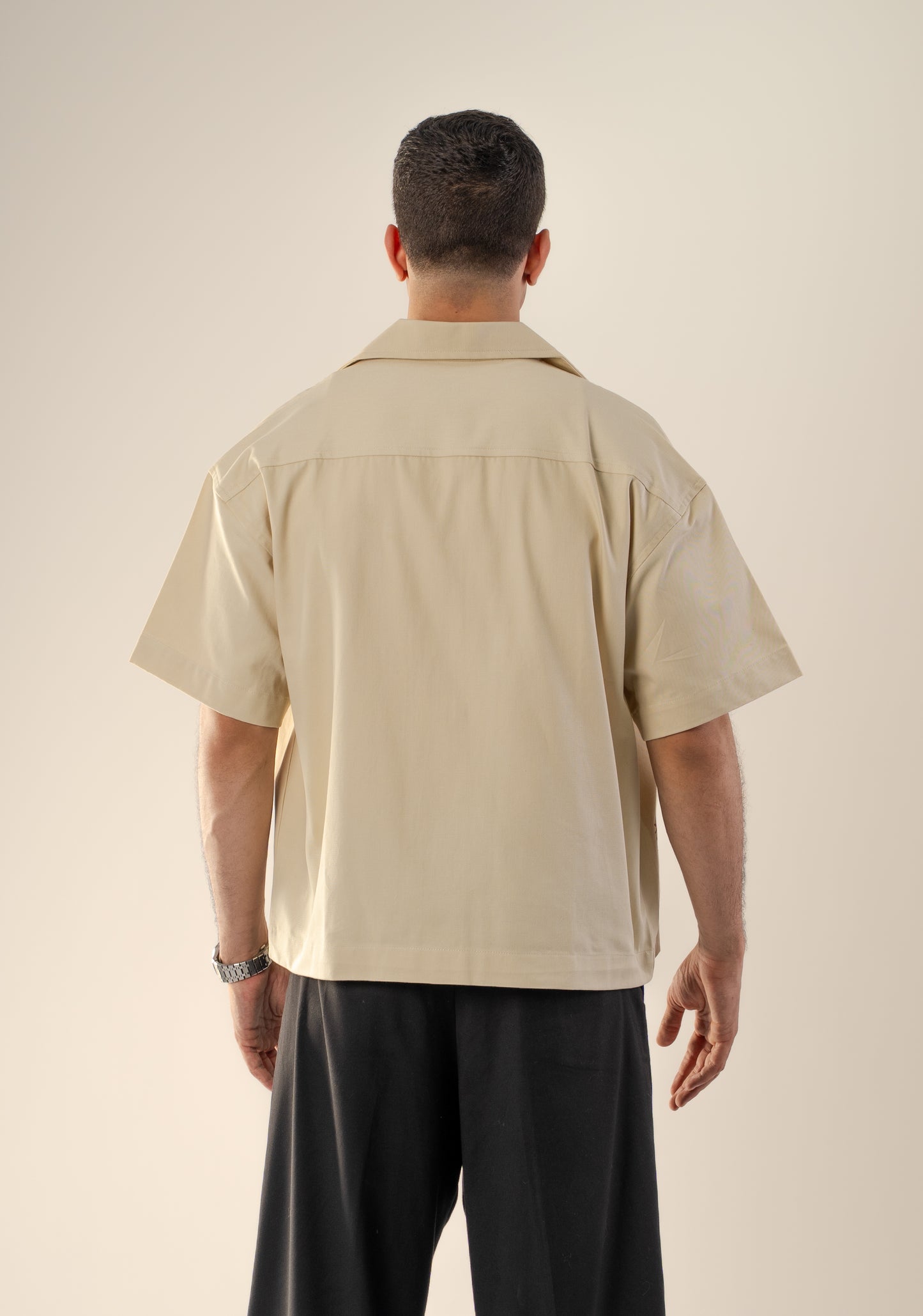 Contrast embroidery boxi shirt