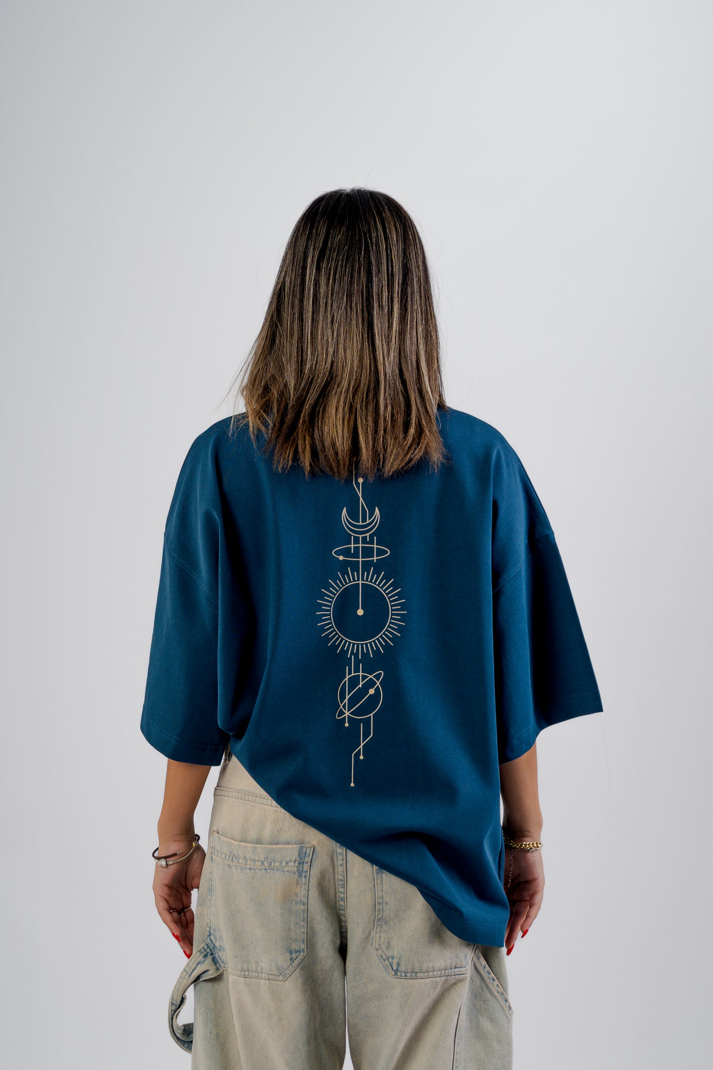Navy Round Boxy Tee