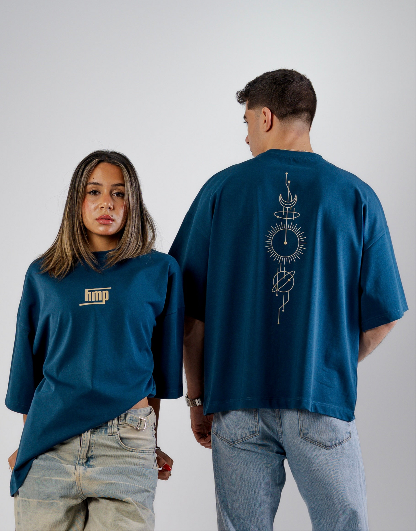 Navy Round Boxy Tee