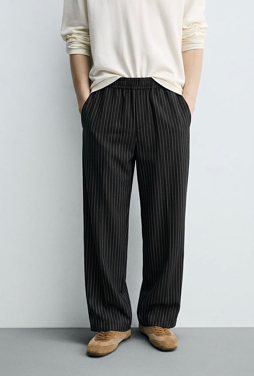 Striped black pants