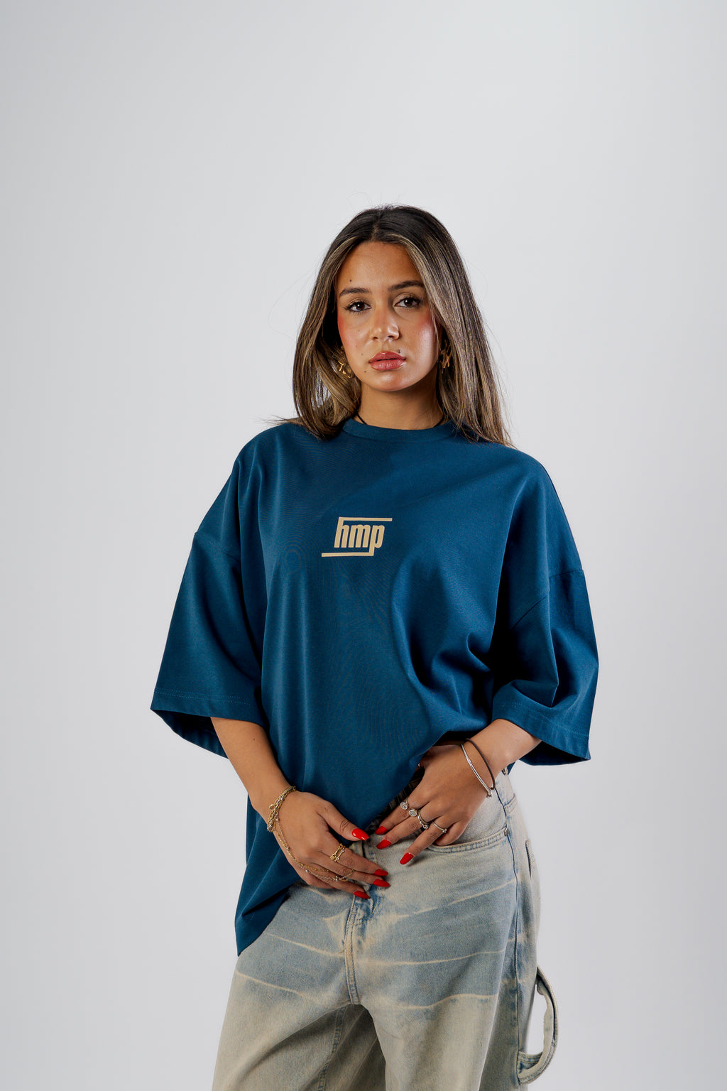 Navy Round Boxy Tee