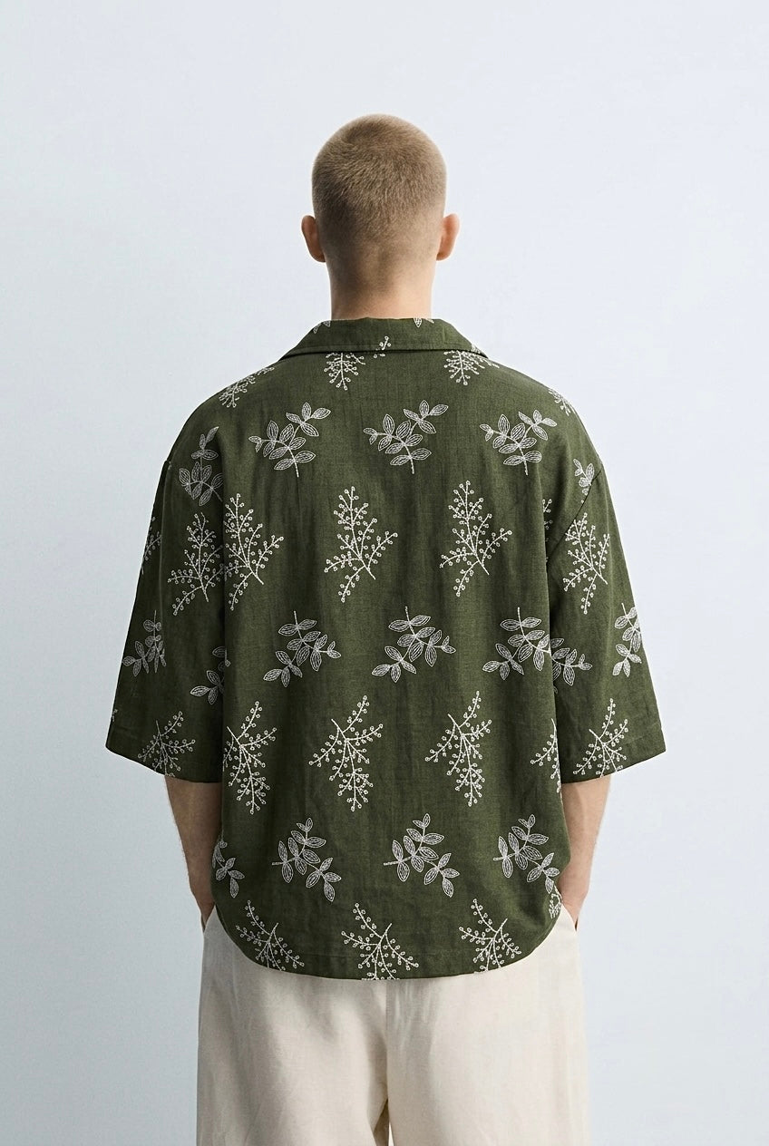 Olive linen shirt