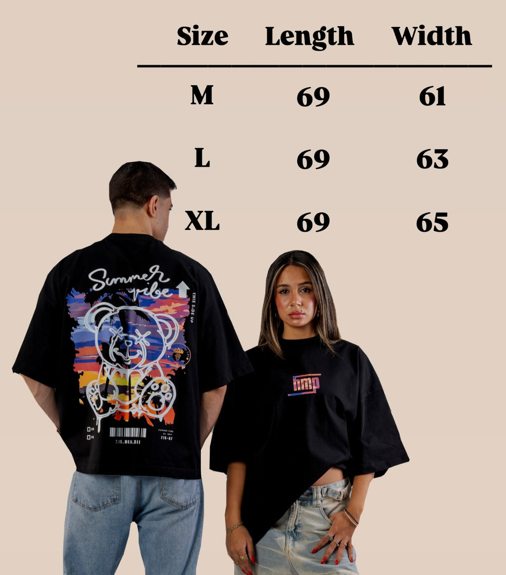 Black Round Boxy Tee