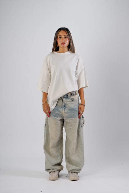 Offwhite Round Boxy Tee