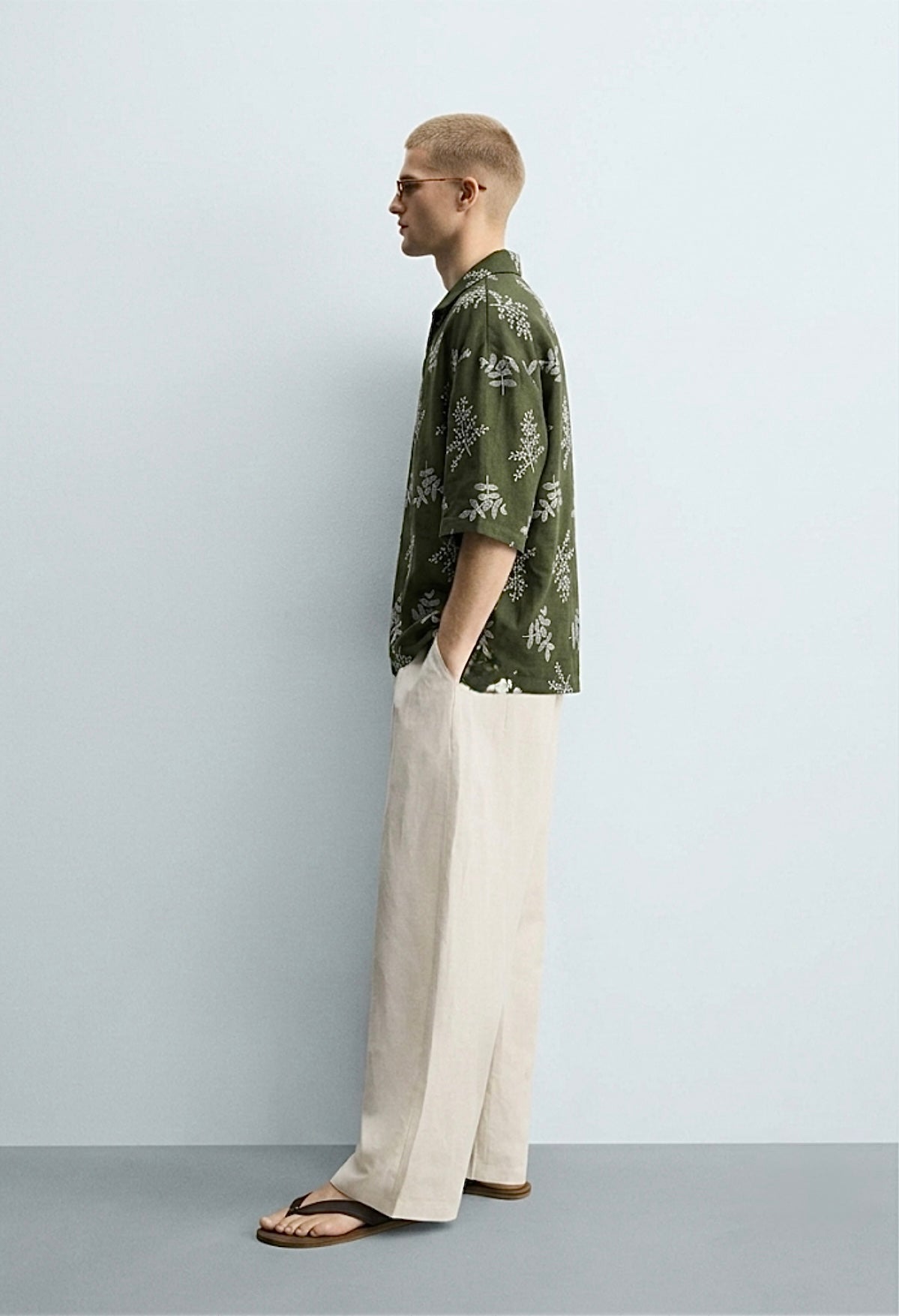 Olive linen shirt