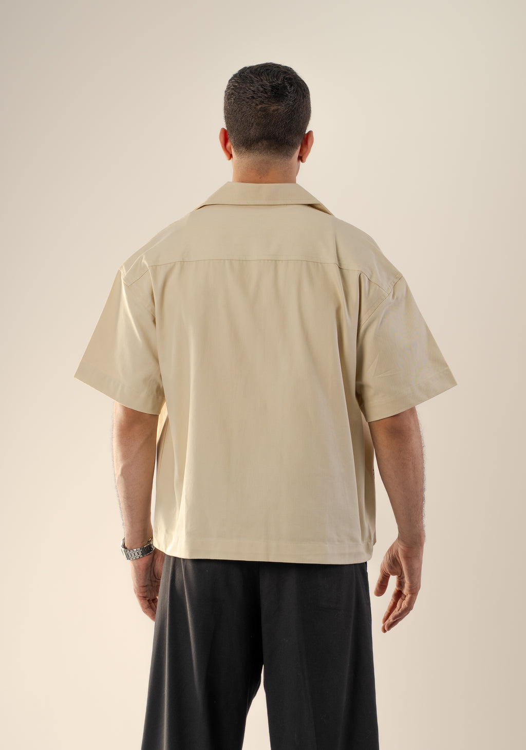 Contrast embroidery boxi shirt
