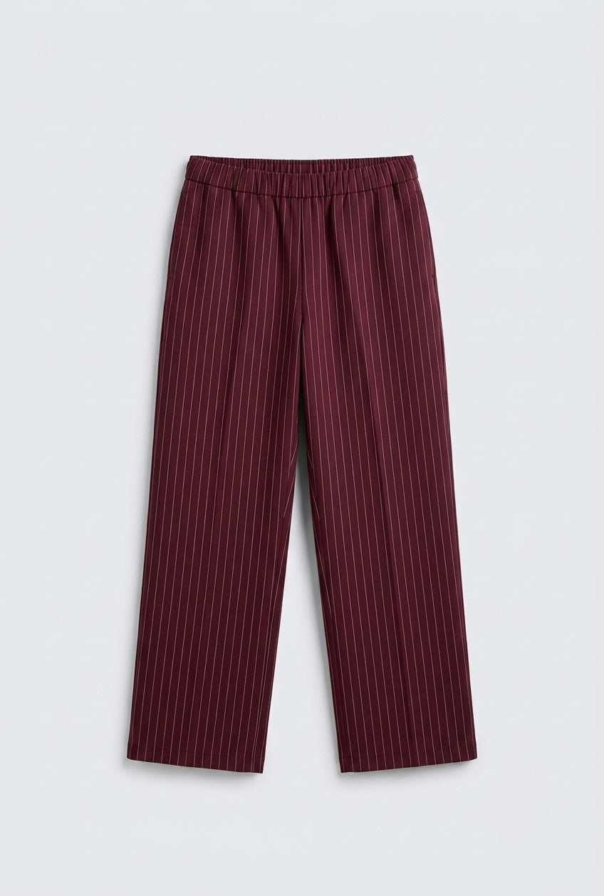 Striped burgundy pants