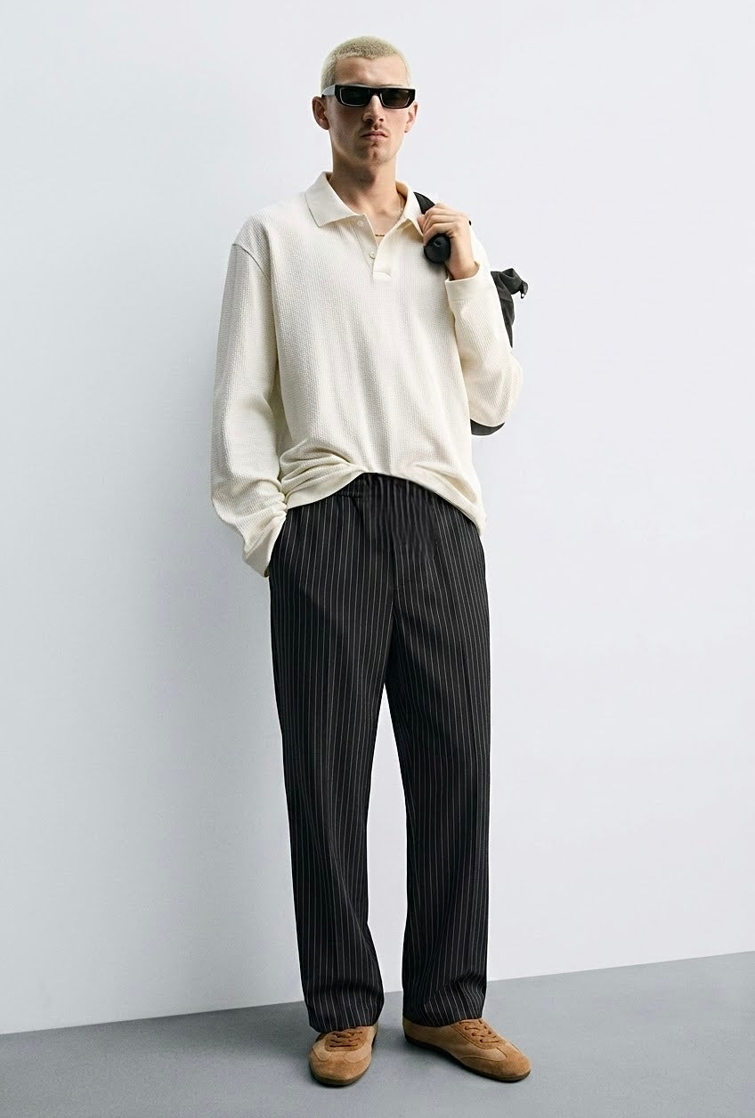 Striped black pants