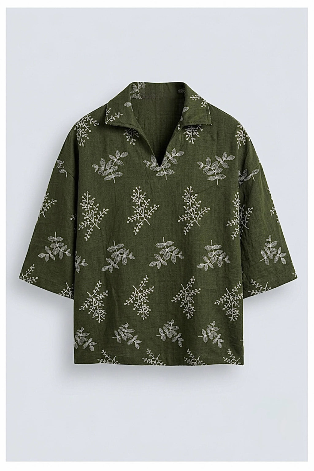 Olive linen shirt