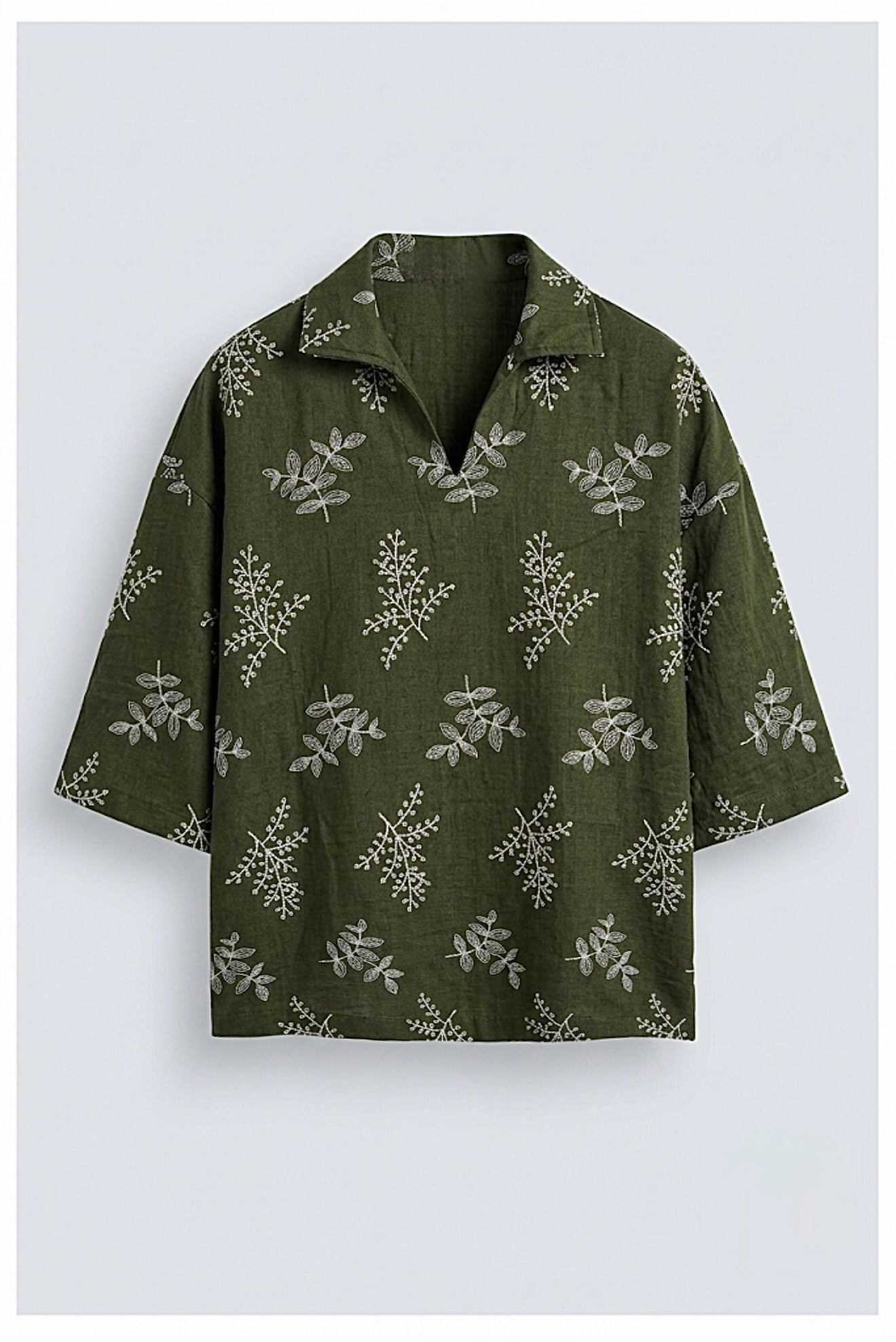 Olive linen shirt