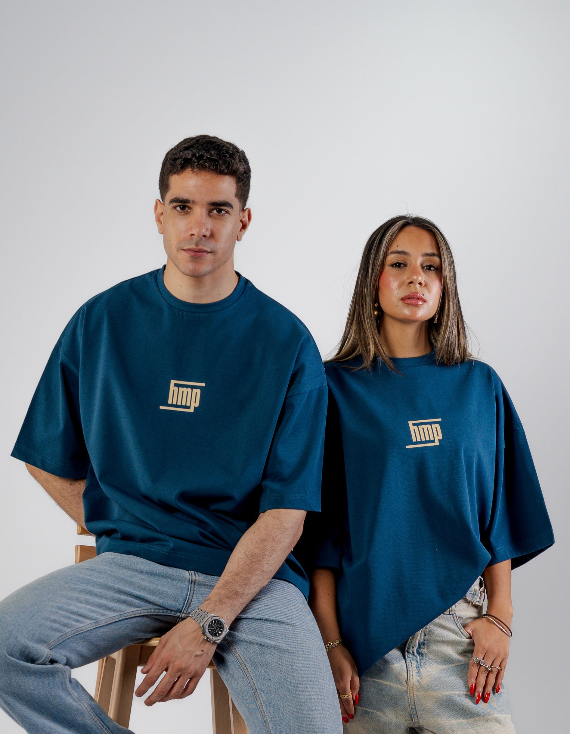 Navy Round Boxy Tee