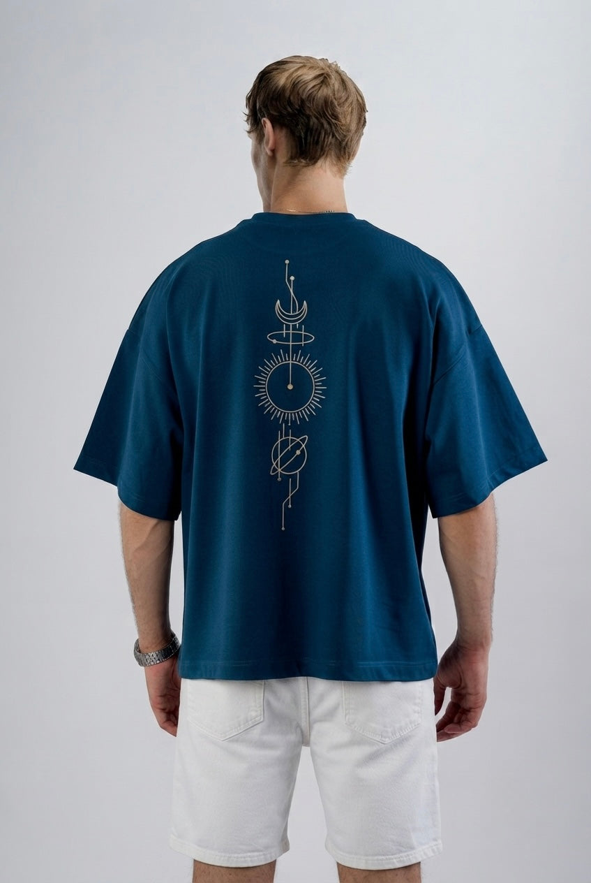 Navy Round Boxy Tee