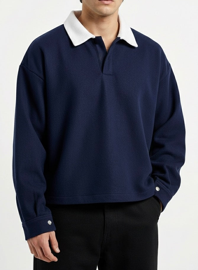 WOOL BOXY POLO TSHIRT