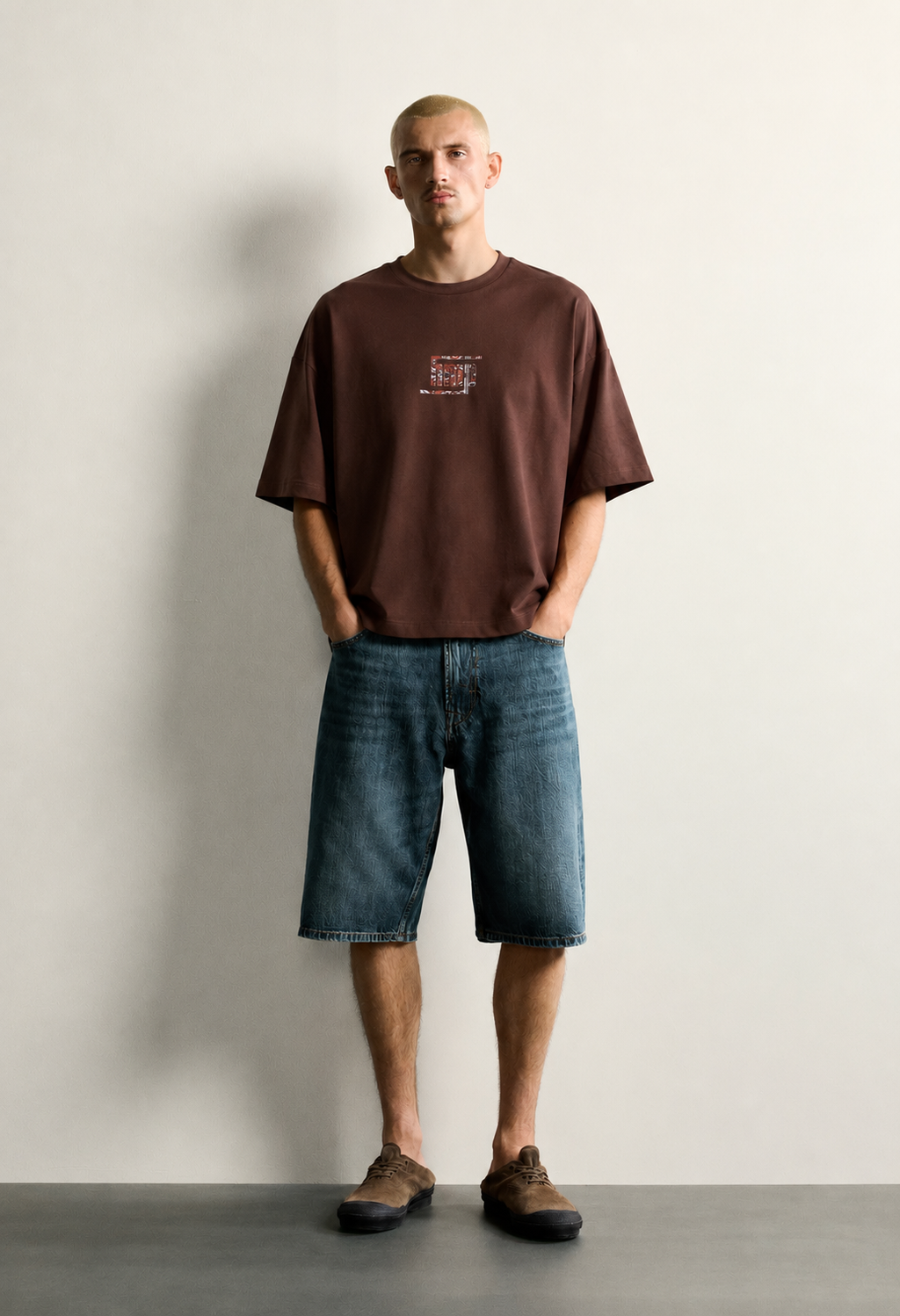 Brown Round Boxy Tee