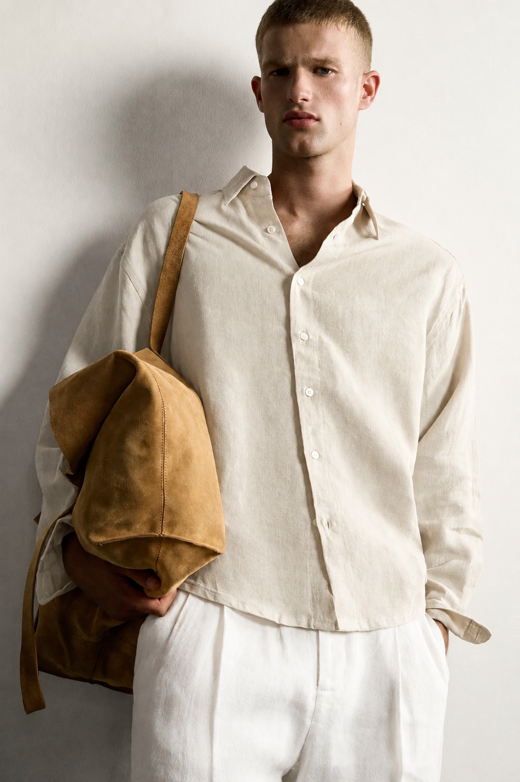 Beige linen shirt