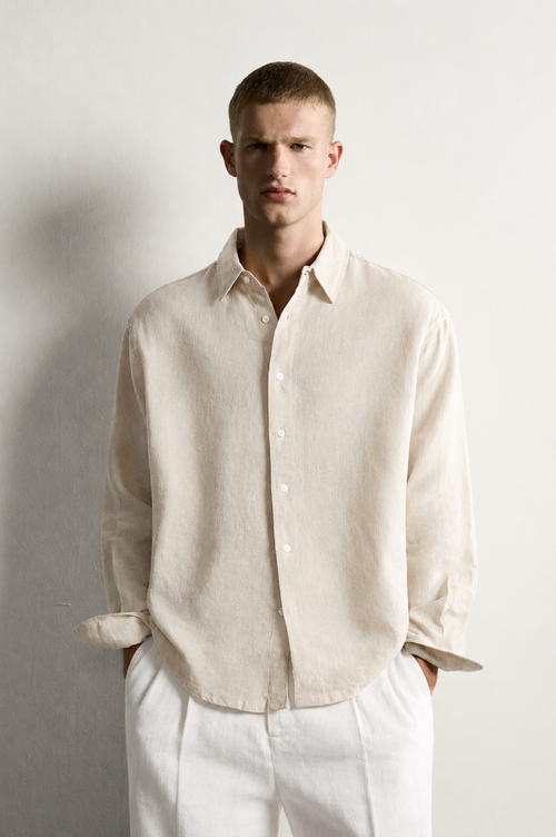 Beige linen shirt