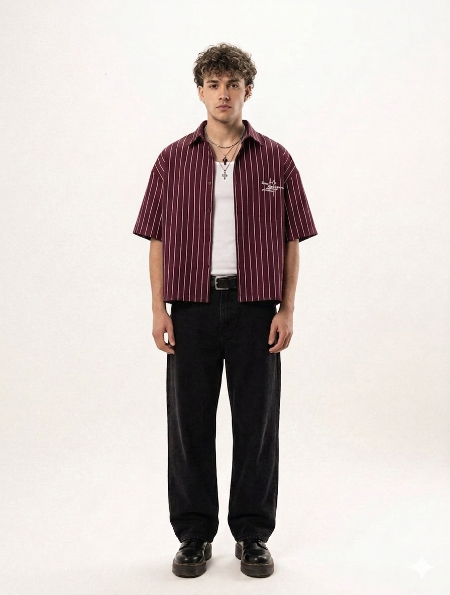 A Striped Linen boxy shirt