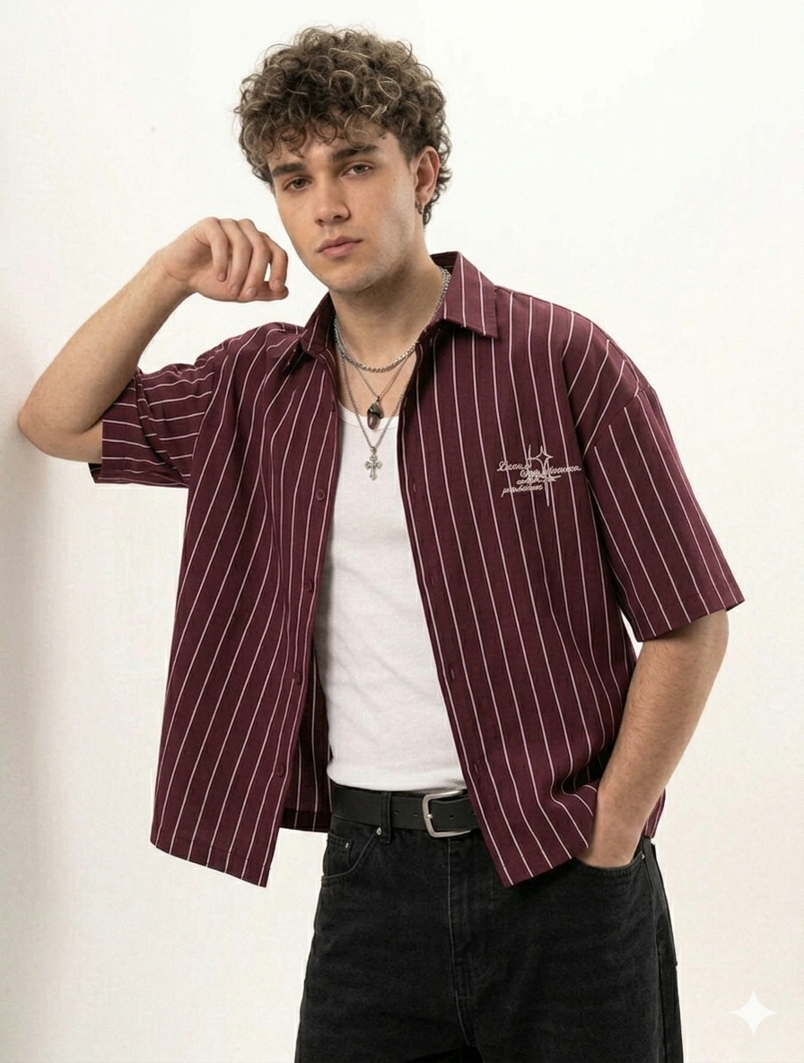 A Striped Linen boxy shirt