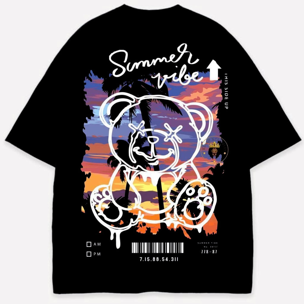 Black Round Boxy Tee